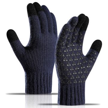 Y0097 Touchscreen-Strickhandschuhe - Marineblau / S Weiches Fleece-Futter Winddicht Rutschfest