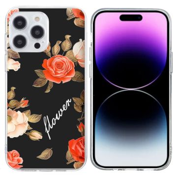 Vibe iPhone 16 Pro Max-Hülle - Blumen Auf Schwarzem Hintergrund