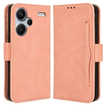 Moderne Leder Geldhülle für Xiaomi Redmi Note 13 Pro Plus - Rosa