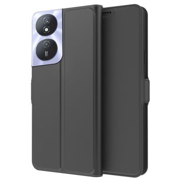 Glatte und dünne Premium-PU-Ledertasche für Honor Play 50 Plus - Schwarz