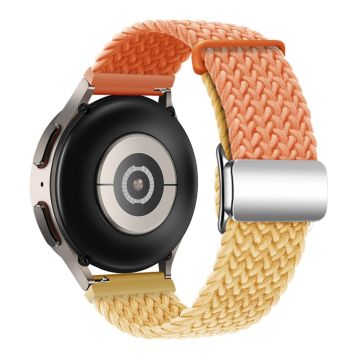 Huawei Watch GT 3 42mm / GT 3 Pro 43mm Universal 20mm Woven Strap Magnetic Silver Buckle armband - Orange + Gelb