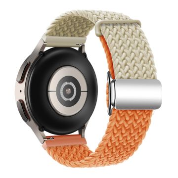 Huawei Watch GT 3 42mm / GT 3 Pro 43mm Universal 20mm Woven Strap Magnetic Silver Buckle armband - Sternenlicht + Orange