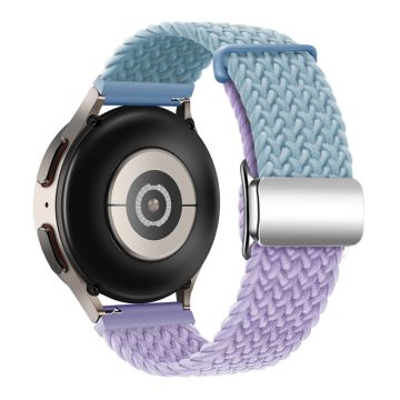 Huawei Watch GT 3 42mm / GT 3 Pro 43mm Universal 20mm Woven Strap Magnetic Silver Buckle armband - Blau + Violett