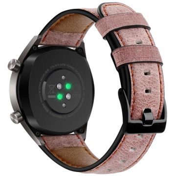 KALEBOL Huawei Watch GT 3 42mm / GT 3 Pro 43mm Crackle Echtes Rindsleder-Armband 20mm - Rosa