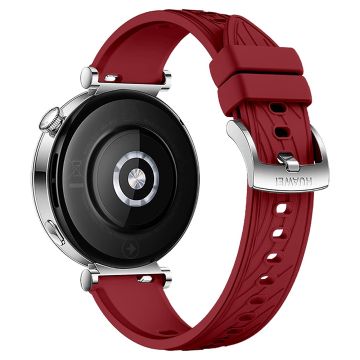 KALEBOL Huawei Watch GT 4 41mm / Garmin Venu 3S / Asus Zenwatch 3 WI503Q Silikonarmband 18mm - Rot / Silber