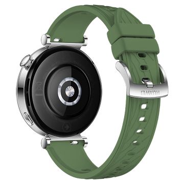 KALEBOL Huawei Watch GT 4 41mm / Garmin Venu 3S / Asus Zenwatch 3 WI503Q Silikonarmband 18mm - Grün / Silber