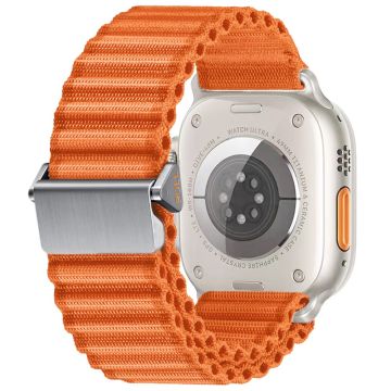 Apple Watch Series 49mm - 45mm - 44mm - 42mm Nylonband mit Wellenstruktur - Orange