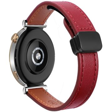 Samsung Galaxy Watch 20mm Magnetschließe Slim Microfaser Lederarmband - Weinrot