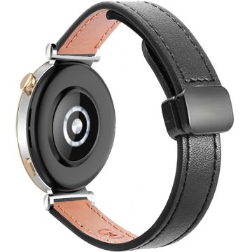 Samsung Galaxy Watch 20mm Magnetschließe Slim Microfiber Lederarmband - Schwarz