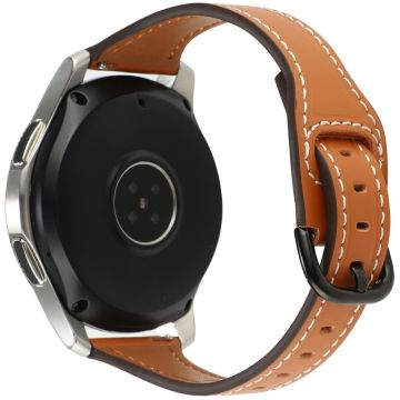 Huawei Watch GT 4 41mm / Garmin Venu 3S Genuine Cow Leather Band 20mm Watch Strap - Brown+Black Buckle