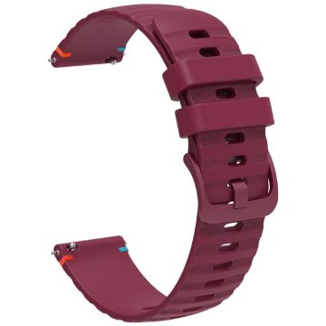 Huawei Watch GT 4 41mm / Garmin Venu 3S / Garmin Forerunner 265S Universal 18mm Silicone Watch Strap - Wine Red