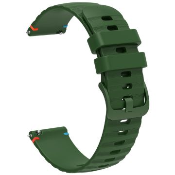 Huawei Watch GT 4 41mm / Garmin Venu 3S / Garmin Forerunner 265S Universal 18mm Silicone Watch Strap - Army Green