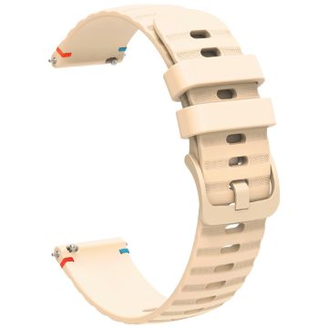 Huawei Watch GT 4 41mm / Garmin Venu 3S / Garmin Forerunner 265S Universal 18mm Silicone Watch Strap - Beige