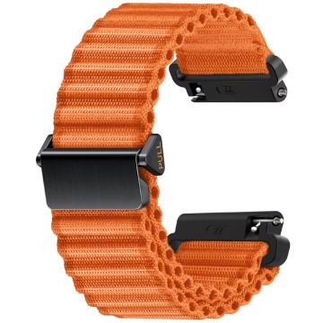 Huawei Watch GT 4 41mm / Garmin Venu 3S Watch Strap 18mm Wave Design Nylon Wrist Band - Orange