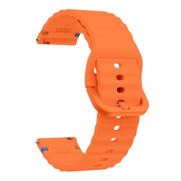 KALEBOL Silikonband Huawei Watch GT 3 (42mm) - 20mm Wave Design Uhrenarmband - Orange