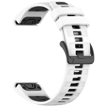 22mm Armband Garmin Fenix 8 47mm / Fenix E 47mm / Quatix 7 Pro Universal Silikonarmband - Weiß+Schwarz