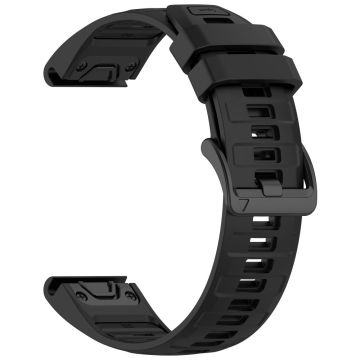 22mm Armband Garmin Fenix 8 47mm / Fenix E 47mm / Quatix 7 Pro Universal Silikonarmband - Schwarz