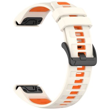 22mm Armband Garmin Fenix 8 47mm / Fenix E 47mm / Quatix 7 Pro Universal Silikonarmband - Starlight+Orange