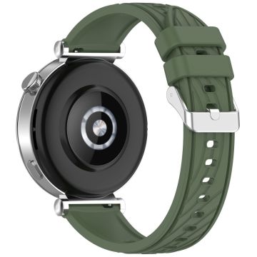 Huawei Watch GT 3 42mm / Samsung Galaxy Watch7 / 6 / 5 / 4 / 5 Pro armband 20mm Textured Silicone Band - Dark Green