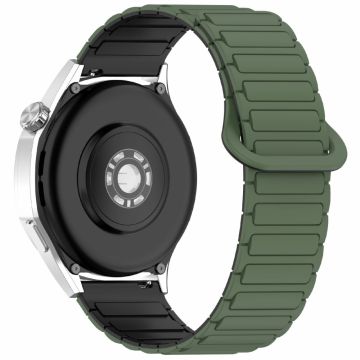 Samsung Galaxy Watch7 44mm / 40mm / Watch FE 40mm / Watch6 40mm / 44mm Silikonband Dual Color 20mm Magnetic armband - Army Green / Black