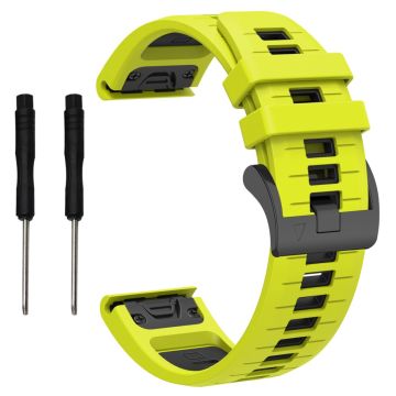 Garmin Fenix 8 47mm / Fenix E 47mm / Fenix 7 Quick Release armband Dual Color 22mm Silikonarmband - Grün / Schwarz