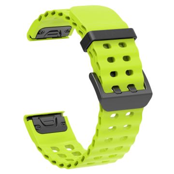 22mm Silikonarmband Garmin Fenix 8 47mm / Fenix E 47mm / Quatix 7 Pro Multiple Holes Uhrenarmband - Grasgrün