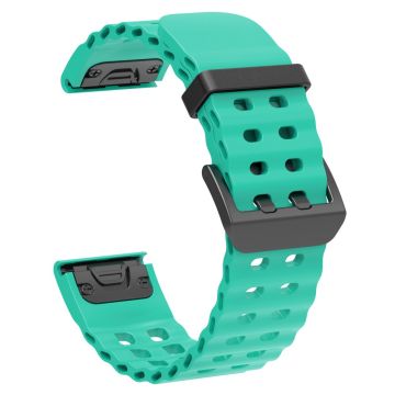 22mm Silikonarmband Garmin Fenix 8 47mm / Fenix E 47mm / Quatix 7 Pro Multiple Holes Uhrenarmband - Teal Grün