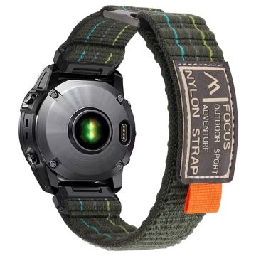 22mm Uhrenarmband Garmin Fenix 8 47mm / Fenix E 47mm / Quatix 7 Pro Magic Tape Nylonband - Armeegrün