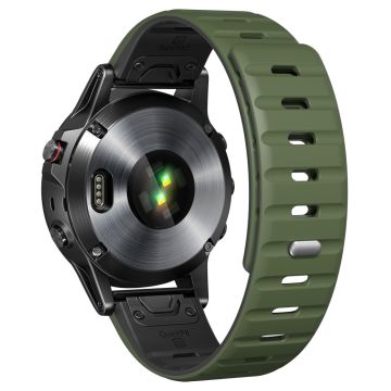 22mm Magnetarmband Garmin Fenix 8 47mm / Fenix E 47mm / Quatix 7 Pro Silikonarmband - Army Green+Black