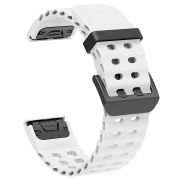 22mm Silikonarmband Garmin Fenix 8 47mm / Fenix E 47mm / Quatix 7 Pro Multiple Holes Uhrenarmband - Weiß