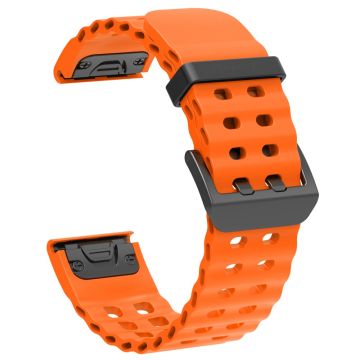 22mm Silikonarmband Garmin Fenix 8 47mm / Fenix E 47mm / Quatix 7 Pro Multiple Holes Uhrenarmband - Orange