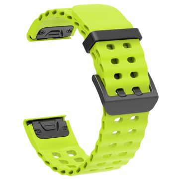 22mm Silikonarmband Garmin Fenix 8 47mm / Fenix E 47mm / Quatix 7 Pro Multiple Holes Uhrenarmband - Grasgrün