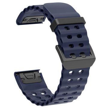 22mm Silikonarmband Garmin Fenix 8 47mm / Fenix E 47mm / Quatix 7 Pro Multiple Holes Uhrenarmband - Mitternachtsblau