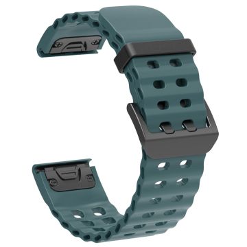 22mm Silikonarmband Garmin Fenix 8 47mm / Fenix E 47mm / Quatix 7 Pro Multiple Holes Watchband - Rock Cyan