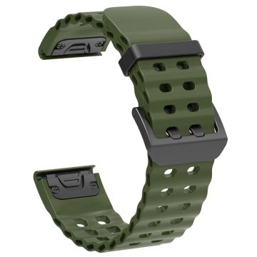 22mm Silikonarmband Garmin Fenix 8 47mm / Fenix E 47mm / Quatix 7 Pro Multiple Holes Uhrenarmband - Army Green