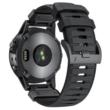 22mm Fluorkautschuk-Armband Garmin Fenix 8 47mm / Fenix E 47mm / Quatix 7 Pro Universal Uhrenarmband - Schwarz