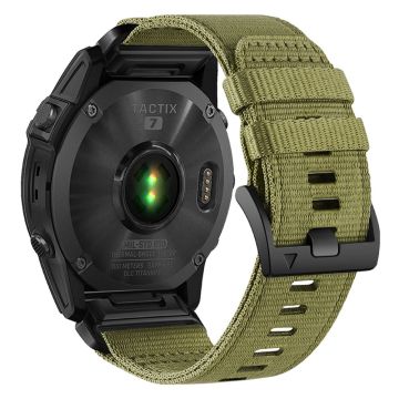 22mm Canvas Nylonband Garmin Fenix 8 47mm / Fenix E 47mm / Quatix 7 Pro Quick Release Universal Uhrenarmband - Army Green