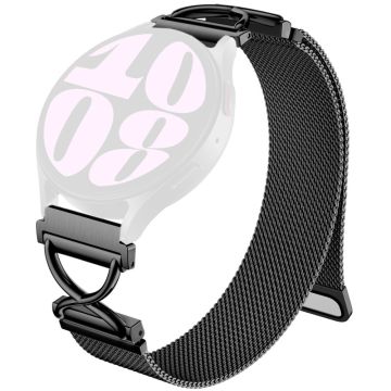 Samsung Galaxy Watch 42mm Milanese Band Galvanisiertes Edelstahl Magnetisches Uhrenarmband mit X-förmigem Anschluss - Schwarz