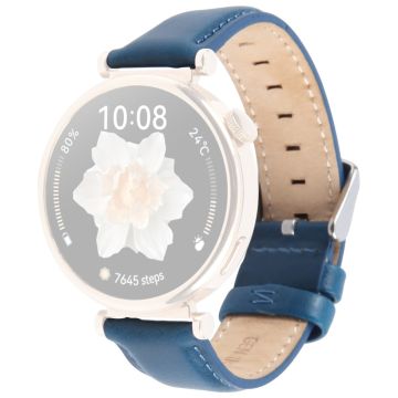 18mm Strap Garmin Venu 3S / Forerunner 265S / Forerunner 255S / Venu 2S / Vivomove 3S Top Layer Cowhide Leather Watch Band - Blue