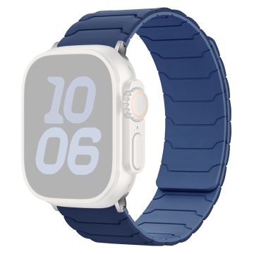 Silicone Strap Apple Watch Series 10 42mm Magnetic Band - Navy Blue