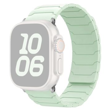 Silicone Strap Apple Watch Series 10 42mm Magnetic Band - Light Mint Green