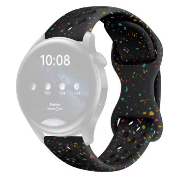 Samsung Galaxy Watch / Huawei Watch / Garmin / Amazfit 20mm Replacement Band Silicone Butterfly Clasp Strap Butterfly Clasp Design - Black