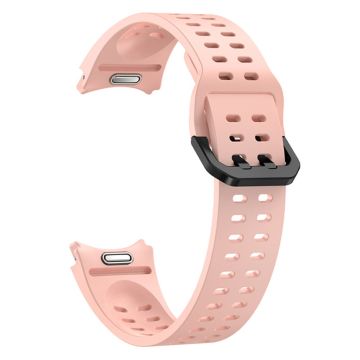 Samsung Galaxy Watch7 / Watch6 / Watch 5 44mm 40mm Silicone Watch Band Double Hole Button Strap - Pink