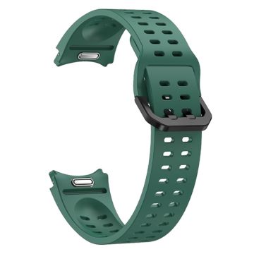 Samsung Galaxy Watch7 / Watch6 / Watch 5 44mm 40mm Silicone Watch Band Double Hole Button Strap - Army Green