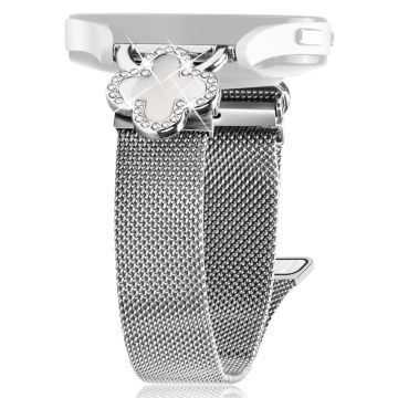 Misfit Vapor Milanese Band Stainless Steel Magnetic Watch Strap with Clover Connector, Size: S - Silver / Colored