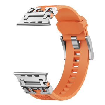 KALEBOL Armor Flexible armband Apple Watch Series 10 46mm Armband - Silber+Orange