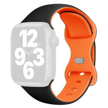 KALEBOL Silikonband Apple Watch Series 10 46mm Butterfly Schnallenband - Schwarz + Orange