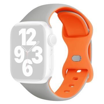 KALEBOL Silikonband Apple Watch Series 10 46mm Butterfly Schnallenband - Wolkengrau + Orange