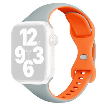 KALEBOL Silikonband Apple Watch Series 10 46mm Butterfly Schnallenband - Baby Blau + Orange