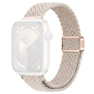 KALEBOL Geflochtenes Uhrenarmband Apple Watch Series 10 46mm Magnetische Nylon Armbänder - Spring Cherry